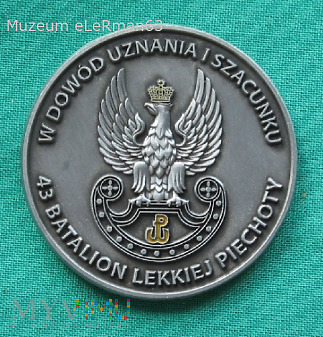 Coin. 43 Batalion Lekkiej Piechoty. Braniewo.