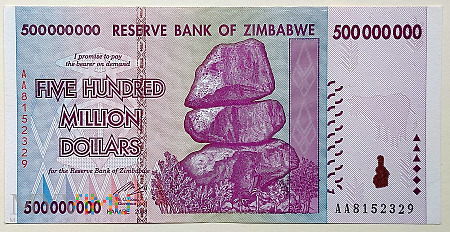 Zimbabwe 500 000 000 $ 2008