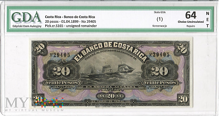 Kostaryka 20 pesos 01.04.1899 r