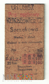 Bilet Katowice - Szczakowa 1967