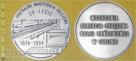 Duże zdjęcie Medal kolejowy Centralnej Magistrali Kolejowej