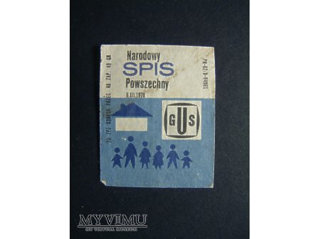 Etykieta - Narodowy Spis Powszechny 8.XII.1970