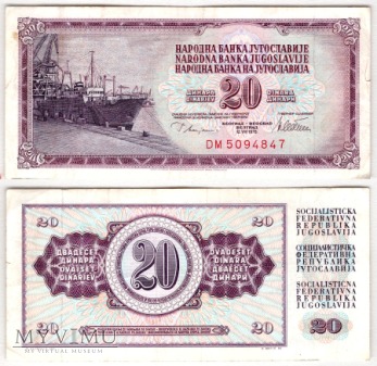 Duże zdjęcie Jugosławia, 20 dinarów 1978r