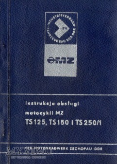 Duże zdjęcie MZ TS 125 150 250/1. Instrukcja obsługi z 1976 r.