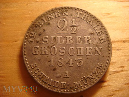 Duże zdjęcie 2½ Silber Groschen 1843 A ,Fryderyk Wilhelm IV