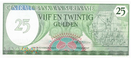 Duże zdjęcie Surinam - 25 guldenów (1985)