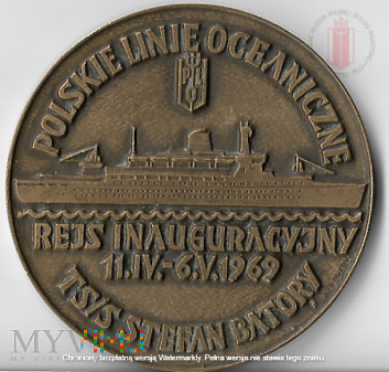 Duże zdjęcie Medal pamiątkowy TSS Stefan Batory 11.IV-6.V 1969