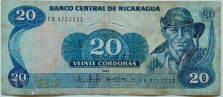 Nikaragua 20 cordobas 1985
