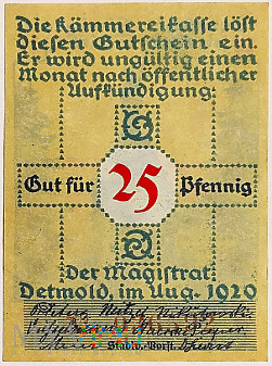 Detmold 25 pf 1920