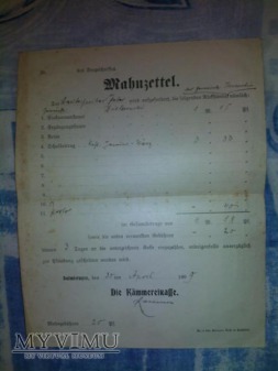 SULMIERZYCE-SULMIRSCHUTZ RACHUNEK 1909