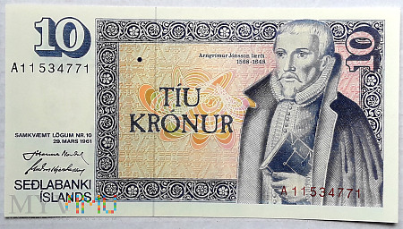 Islandia 10 koron 1981