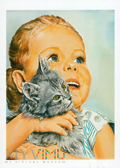 Duże zdjęcie Dziewczynka z kotem