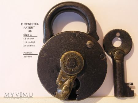 F. Sengpiel Patent Padlock, #6- Size "C"