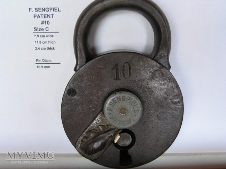 F. Sengpiel Patent Padlock #10- Size 
