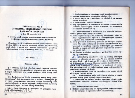 Przepisy o umundurowaniu F-szy SW 1976