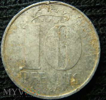 10 pfennig 1967 A,DDR