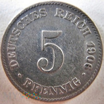 5 fenigów 1906 r. Niemcy (Cesarstwo)