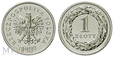 Duże zdjęcie 1 złoty, 1990