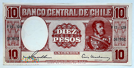 CHILE 10 pesos 1958
