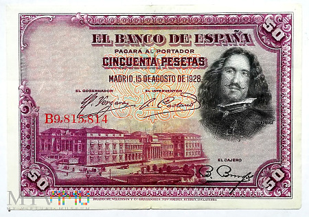 HISZPANIA 50 pesetas 1928