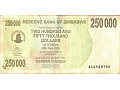 Zimbabwe - 250 000 dolarów (2007)