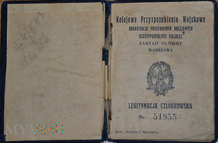 Legitymacja KPW Okręgu Warszawa z 1933 r.