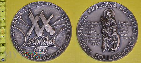 Medal kolejowy - związkowy rocznicy protestu głod.