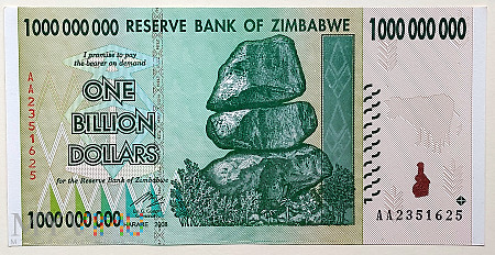 Zimbabwe 1 000 000 000 $ 2008
