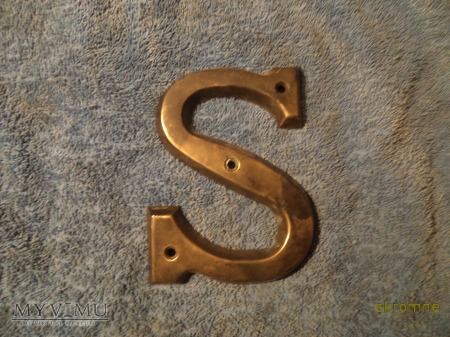 Duże zdjęcie mosiężna litera S