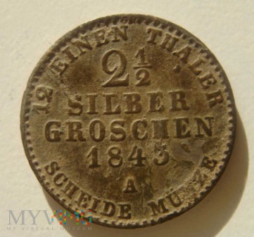 2½ Silber Groschen 1843 A ,Fryderyk Wilhelm IV