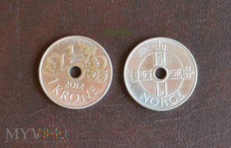 Moneta norweska: 1 krone 2012