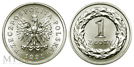 Duże zdjęcie 1 złoty, 1991
