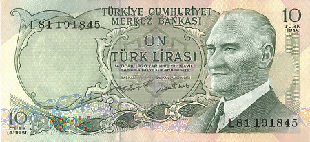 Turcja - 10 lir (1970)