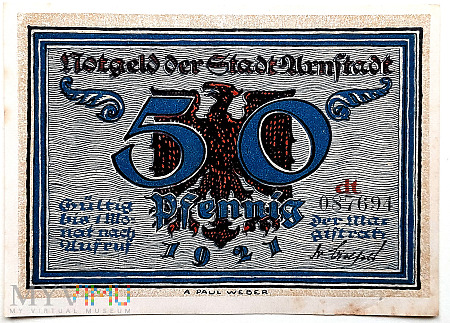 Arnstadt 50 pf 1921
