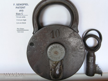 F. Sengpiel Patent Padlock #10- Size "C"