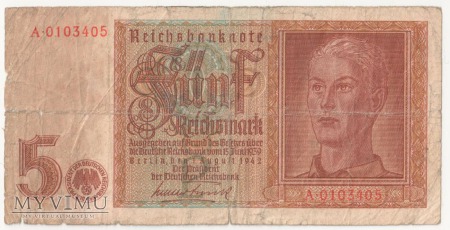 5 Reichsmark 1942 rok