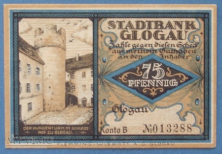75 Pfennig 1920 r - Glogau ( Schlesien )- Glogow