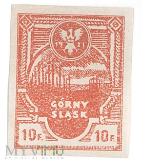 Duże zdjęcie Powstańczy znaczek pocztowy- 1921- 10 fenigów