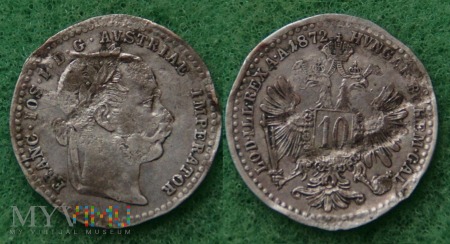 Austria, 10 kreuzer 1872