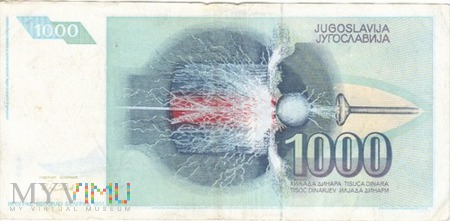 JUGOSŁAWIA 1000 DINARA 1991