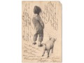 Siusiający chłopiec w towarzystwie świnki - 1903