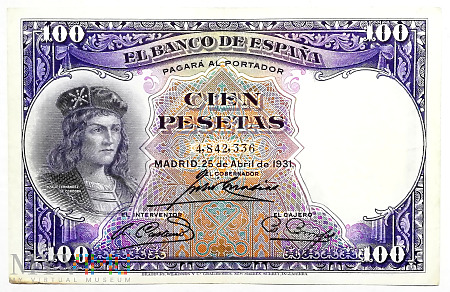 HISZPANIA 100 pesetas 1931