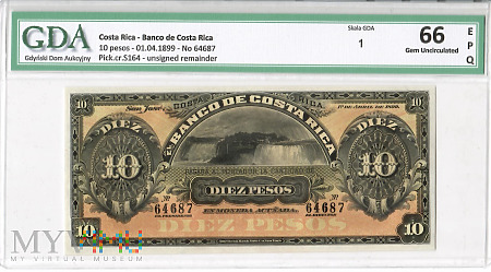 Kostaryka 10 pesos 01.04.1899 r