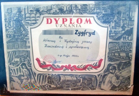 Dyplom uznania- Wrocław - 1952