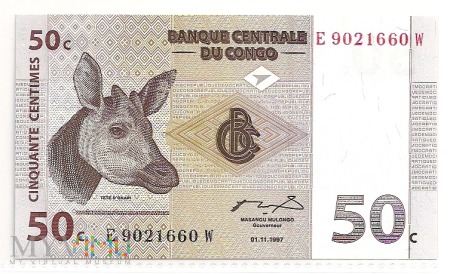 Kongo.6.Aw.50 centimes.1997.P-84
