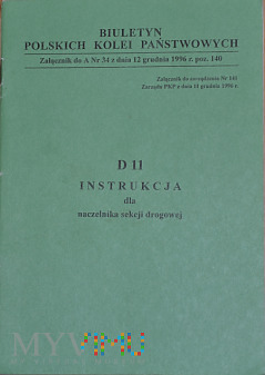 D11-1996 Instrukcja dla naczelnika sekcji drogowej