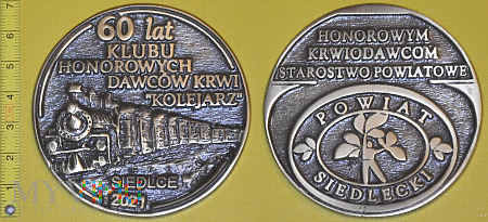 Medal kolejowy - społeczny HDK Kolejarz Siedlce