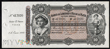 Urugwaj 10 Pesos 01.01.1883 r