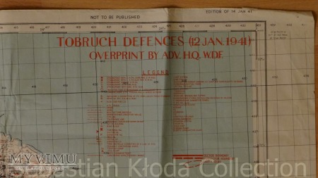 Mapa obrony Tobruku 1:50000 - plan artylerii