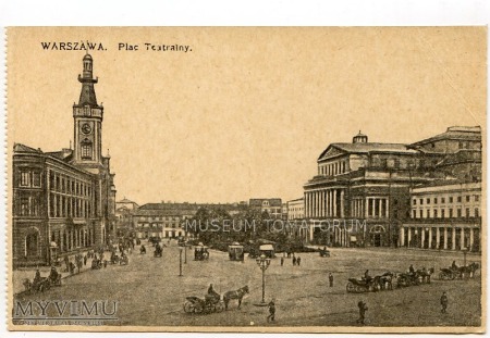 Duże zdjęcie W-wa - Plac Teatralny - Teatr Wielki - 1908